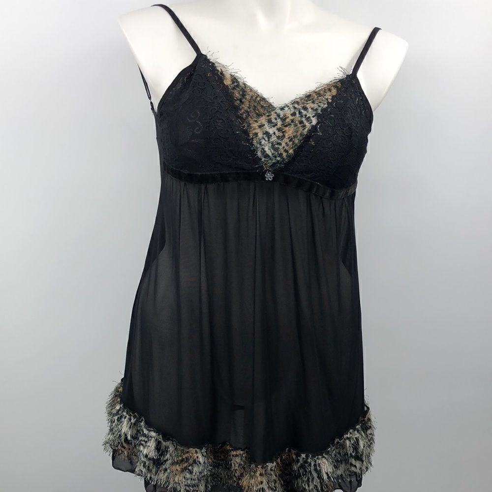 Black animal print lingerie 